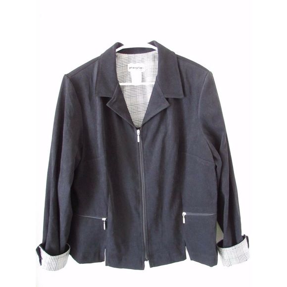 Vintage Black Faux Suede Jacket - Picture 1 of 5